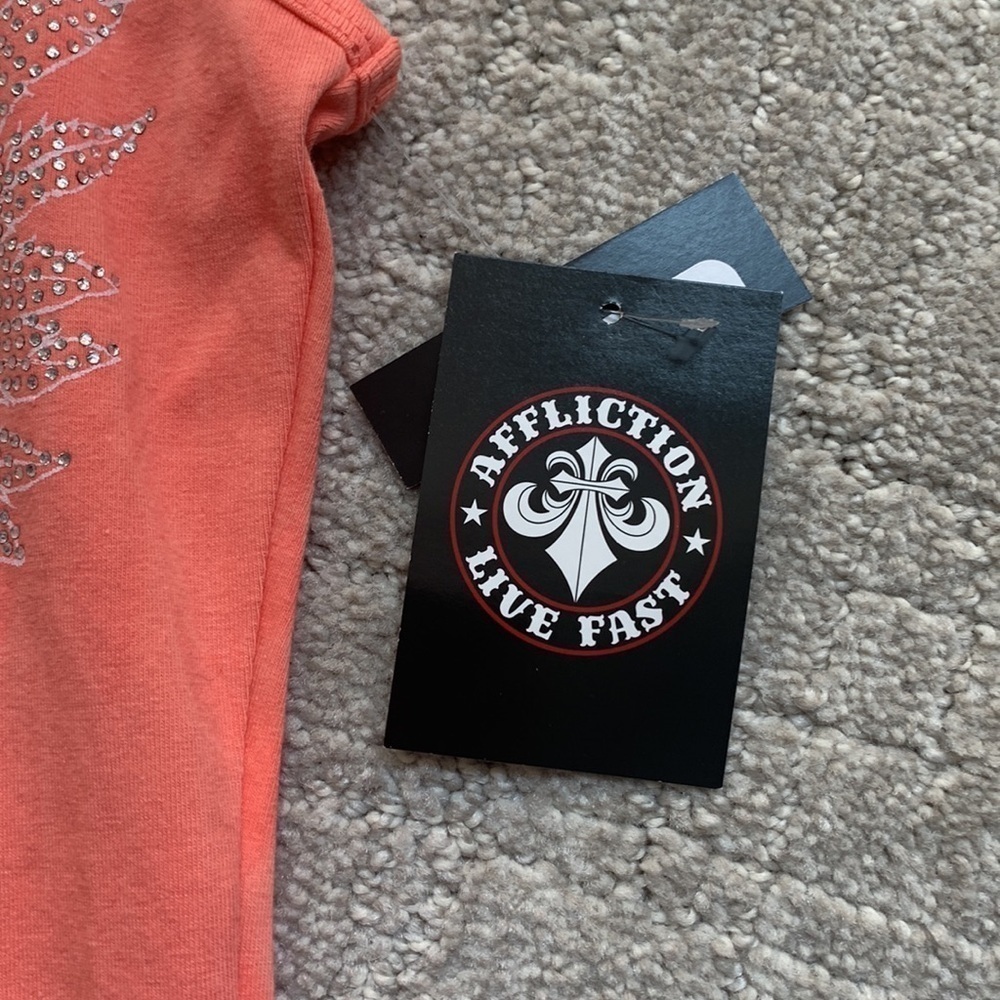 New Affliction Margo Wings Shell Pink Core Collection Sleeveless Tank Bodysuit - Picture 4 of 6